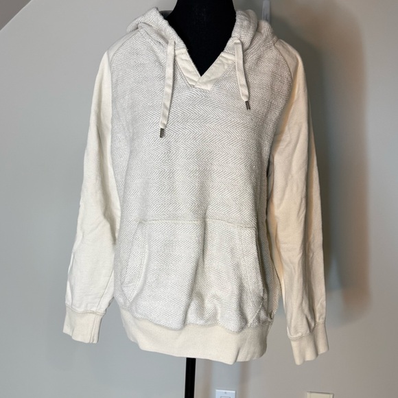 AMERICAN EAGLE OUTFITTERS Men’s Cream Hoodie Pullover Textured Beach Surf - Picture 9 of 12